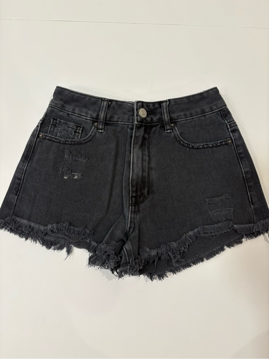 PacSun Pants - Pacsun High-Rise Festival Black Distressed Denim Shorts with Frayed Hem 22